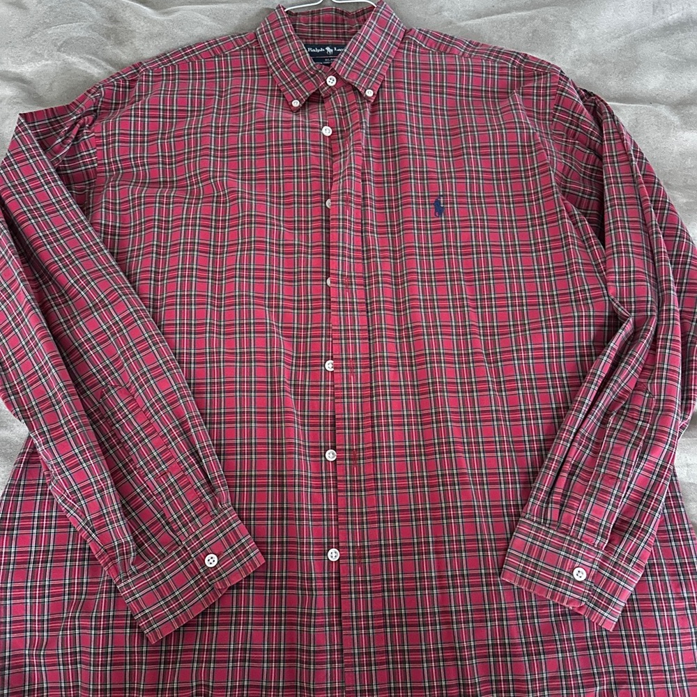Polo by Ralph Lauren Red Plaid Button-Down Shirt Red XL